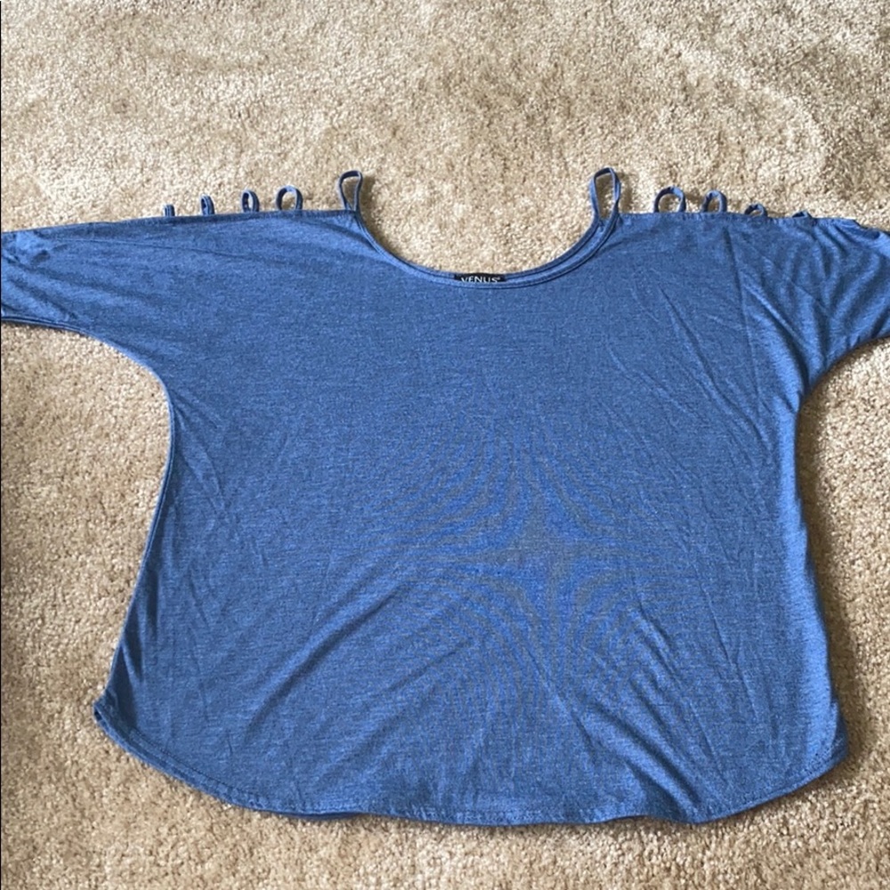 Venus blue quarter sleeve; with shoulder cut outs